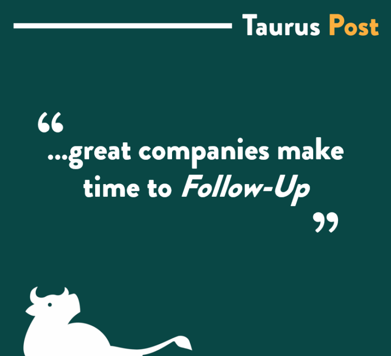 Read more about the article Great Companies Follow-Up