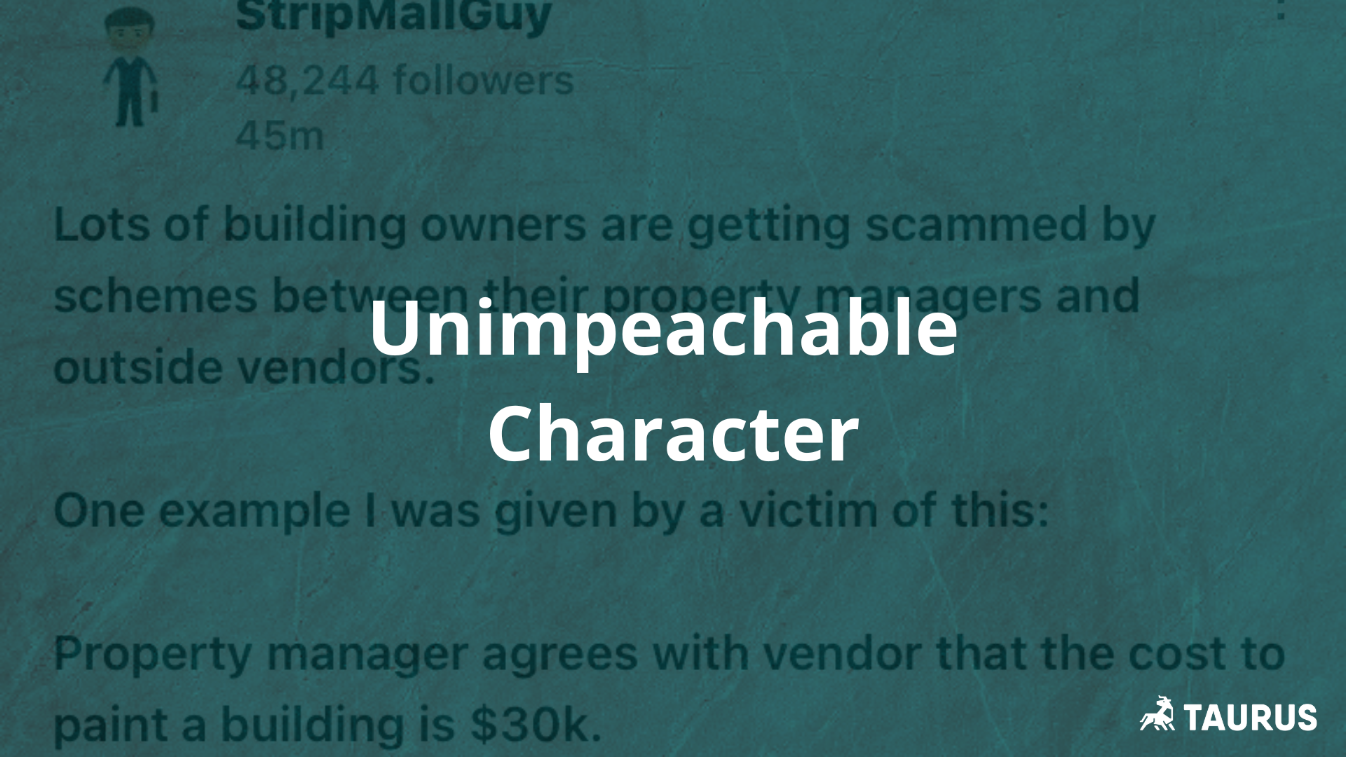 Read more about the article Unimpeachable Character